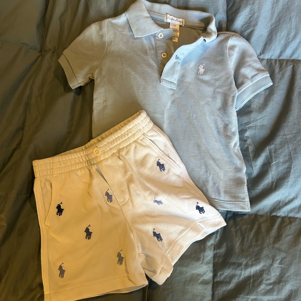 Polo 12M baby boy shorts and polo